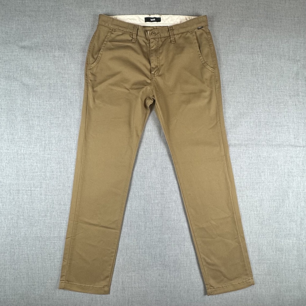 Vans Pants Mens 34x32 Beige Slim Stretch Chino Tapered Casual Skate Streetwear